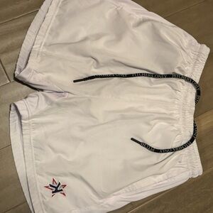 White Athletic Mesh-Trim Men's Shorts